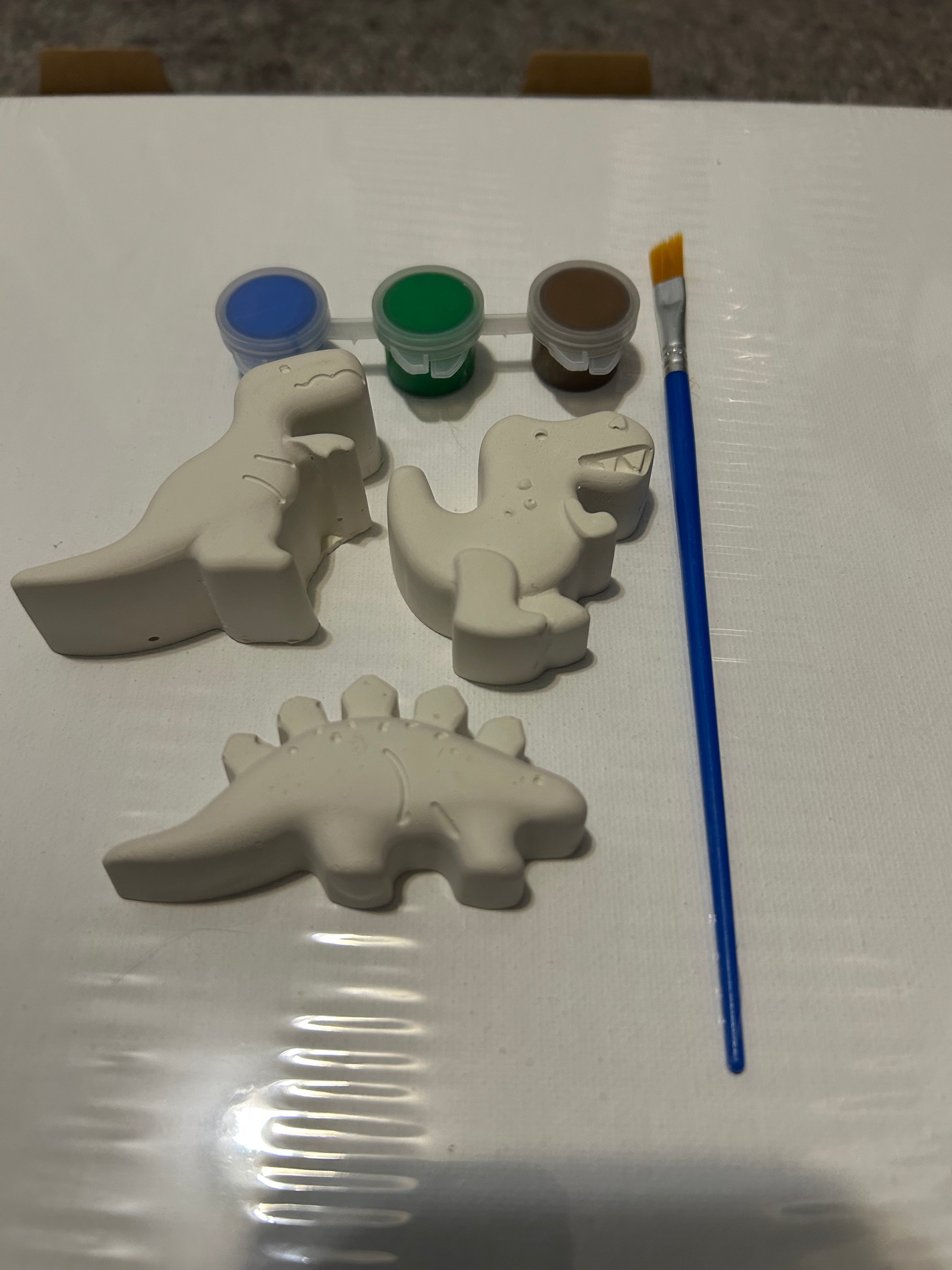 3 Piece Dinosaur Figurine Craft Kit