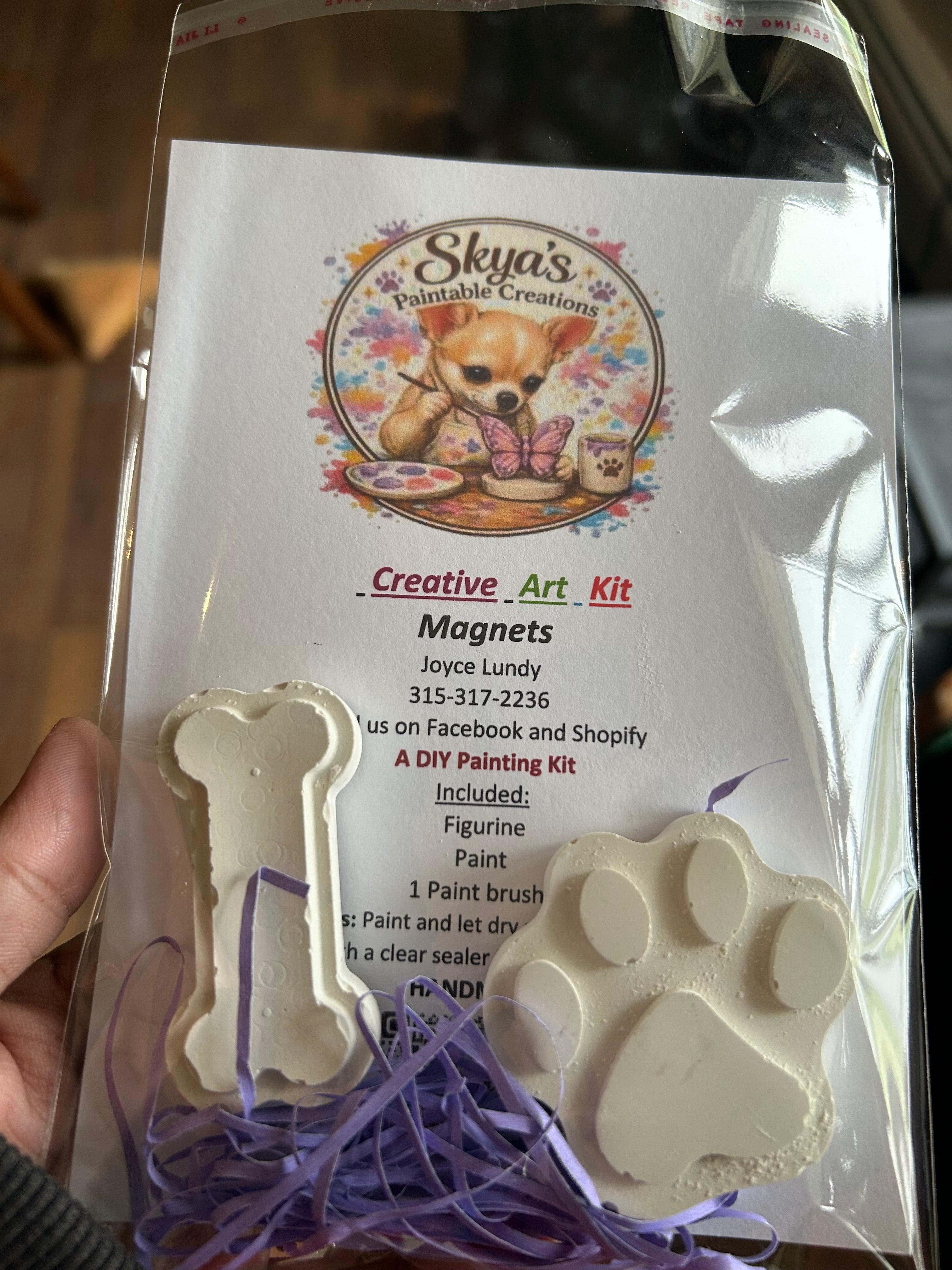 Paw Print and Bone Creative Art Kit (Magnet)
