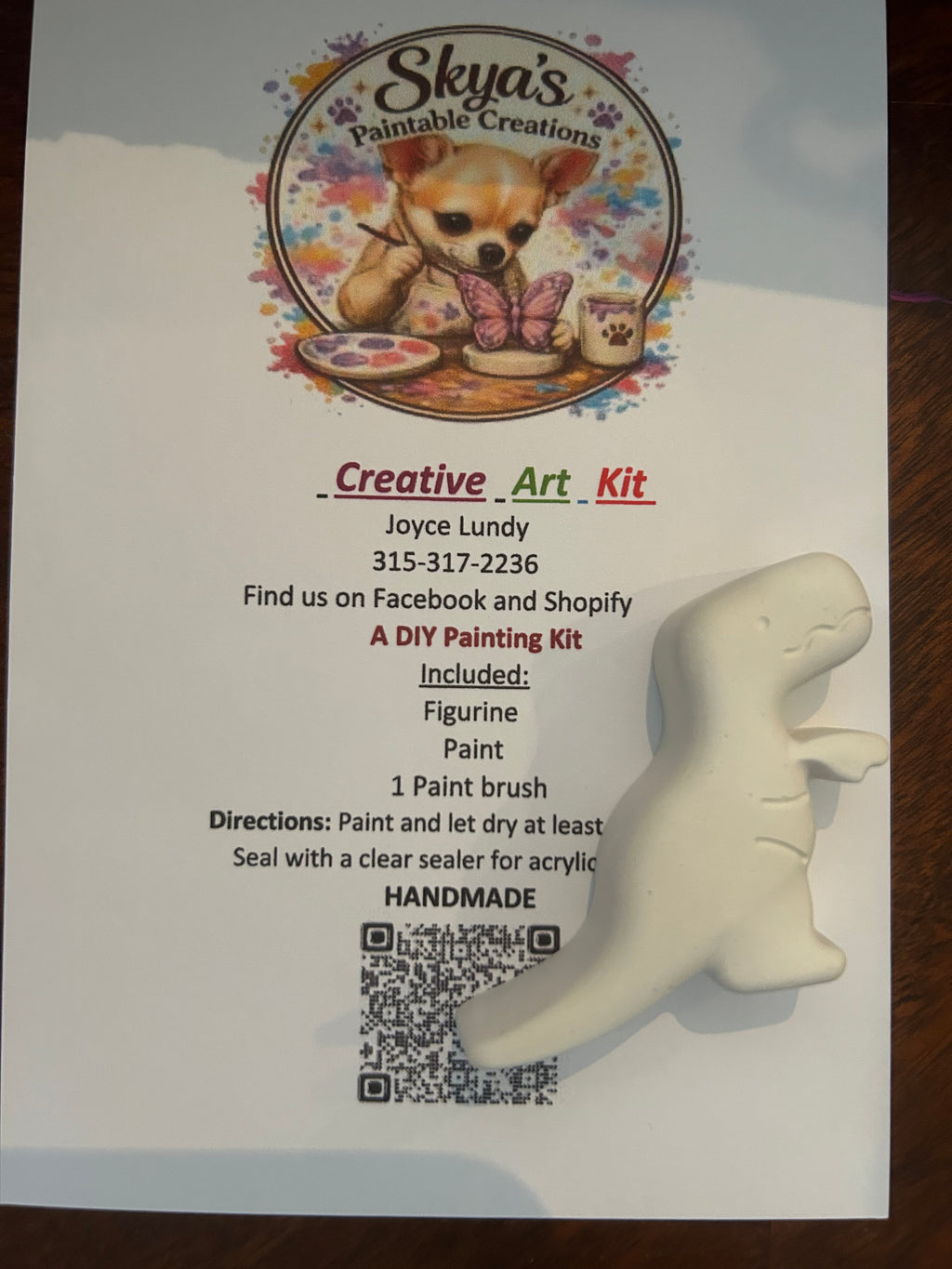 3 Piece Dinosaur Figurine Craft Kit